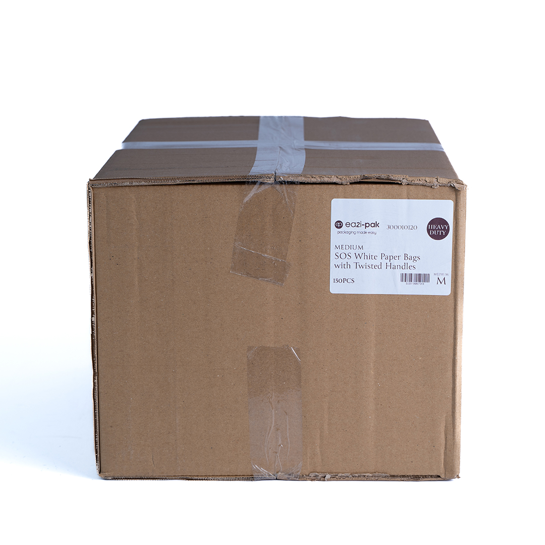 Medium WHITE Handle Carrier Bag