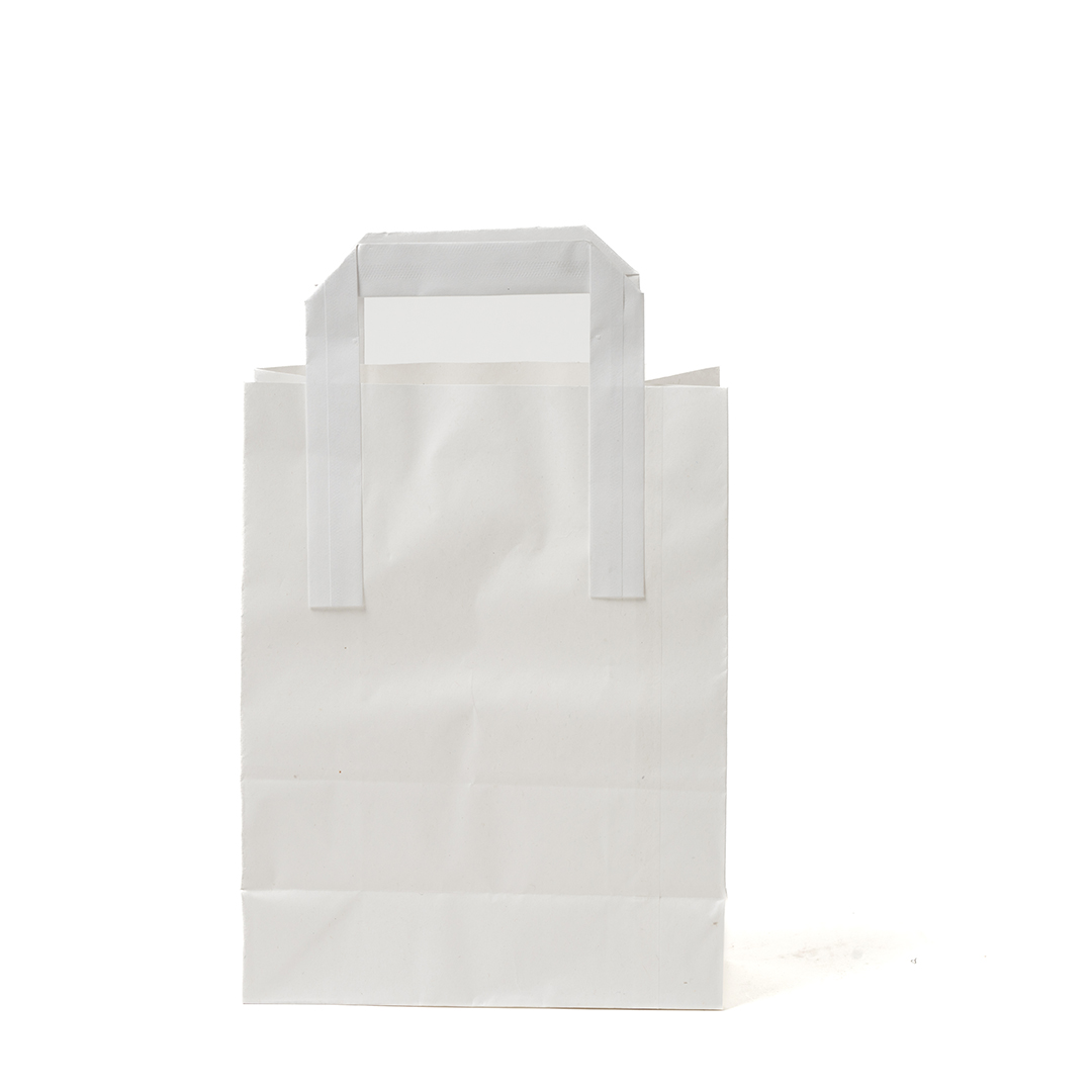Small WHITE Handle Carrier Bag