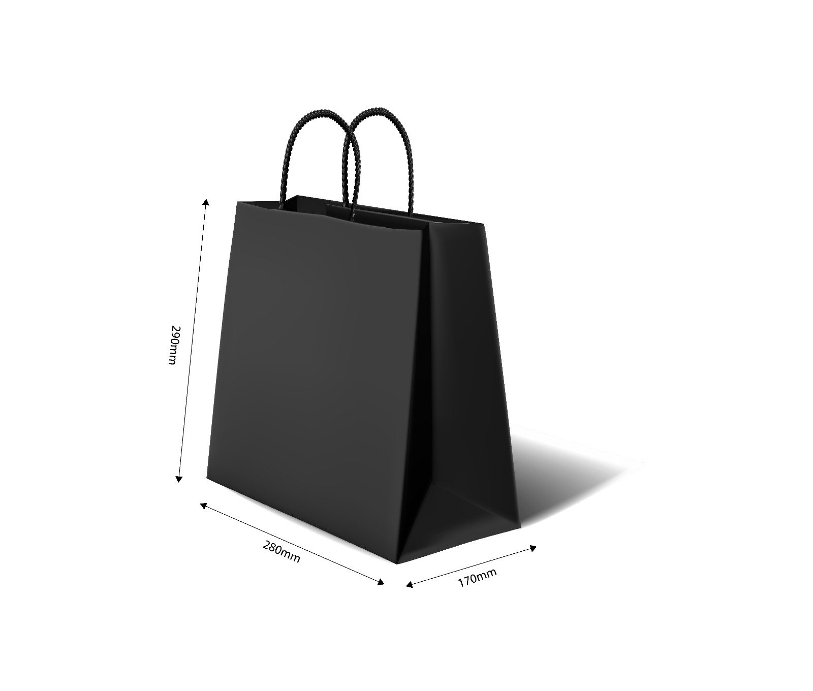 Black Medium/Large Twisted Handle Bag