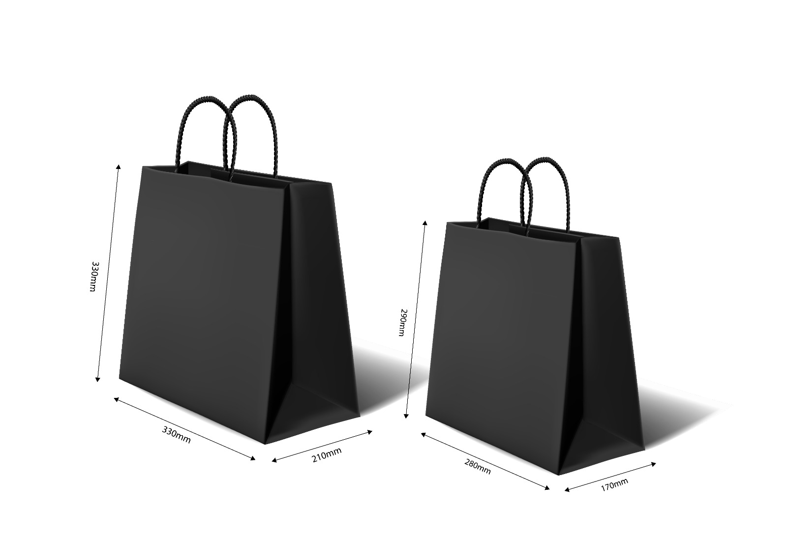 Black Medium/Large Twisted Handle Bag