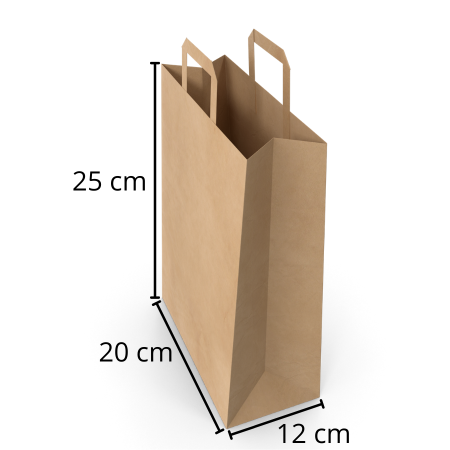 2-Medium Brown Handle Carrier Bag