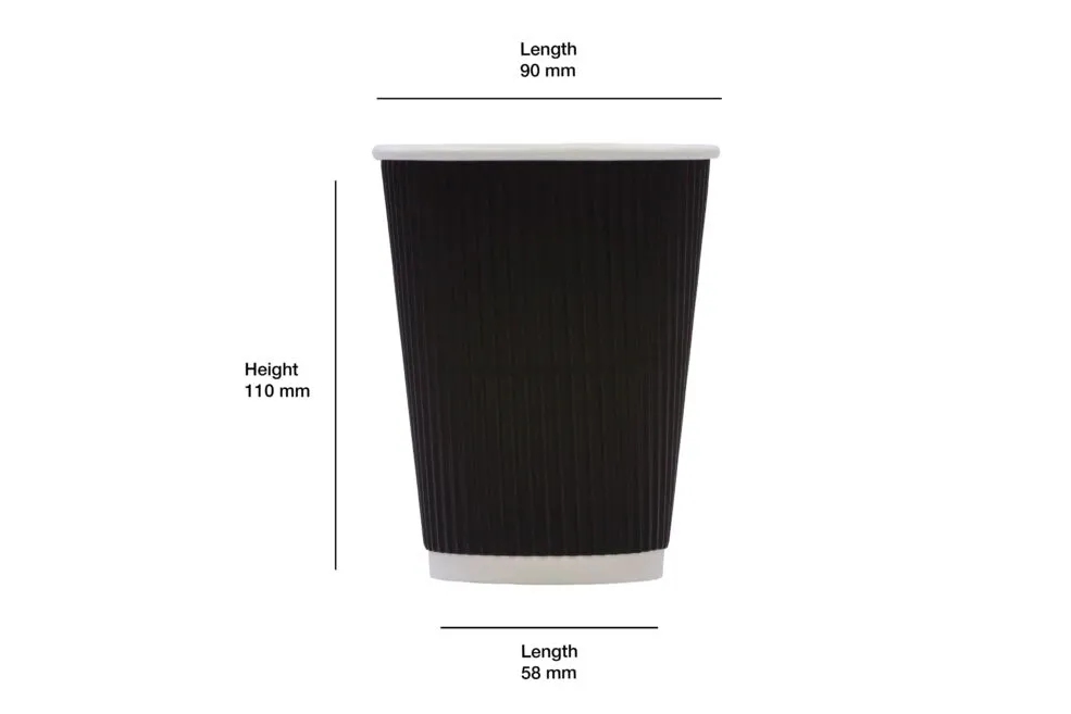 12oz Black Ripple Cups